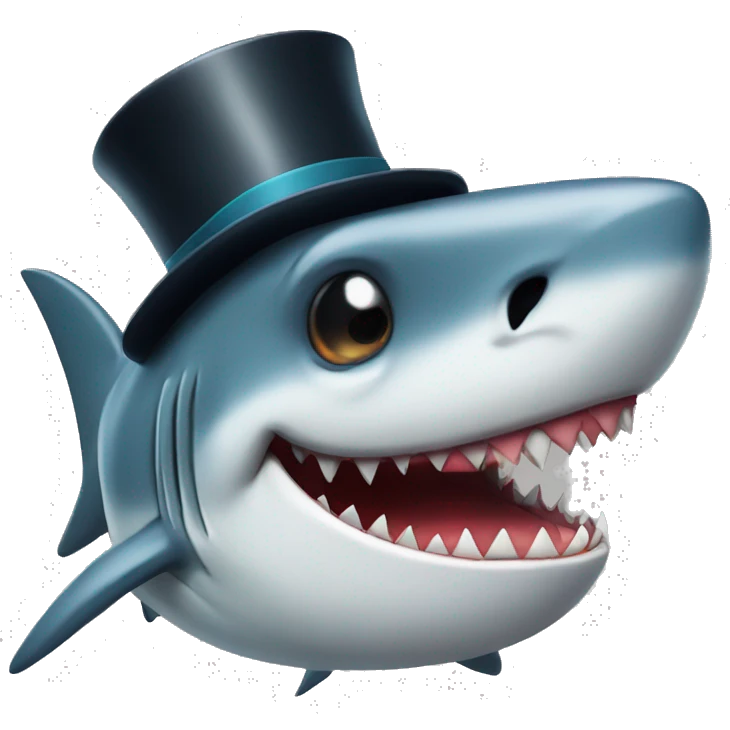 shark with tophat emoji