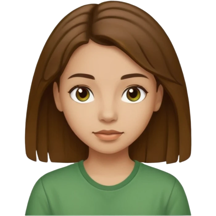 Make a zumba coach emoji, brown eyes, brown hair girl, green shirt withe "the roots" on it emoji