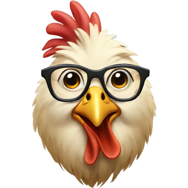 chicken with glasses emoji