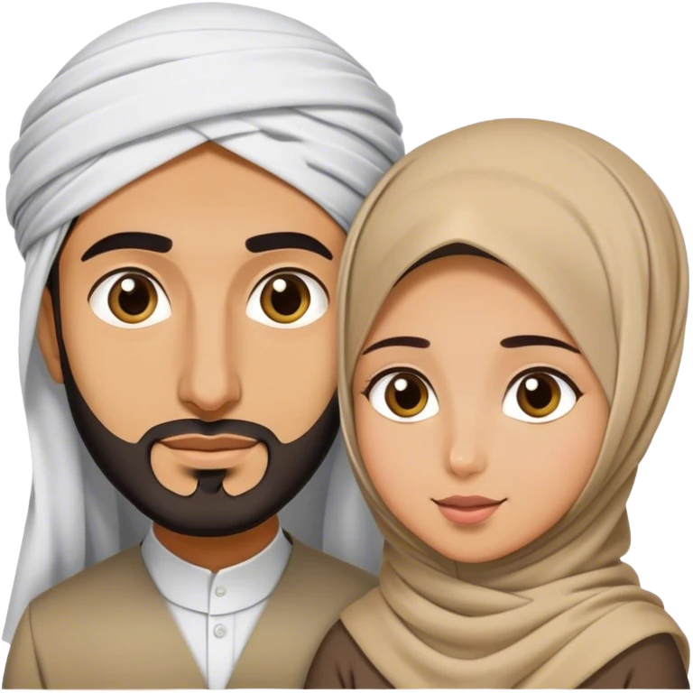 arabe husband and his little hijabi wife  emoji