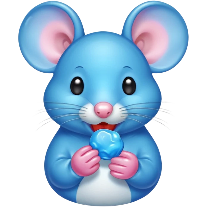 raton comiendo gomita redonda azul emoji