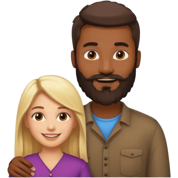 Indian man with beard holding naked blonde woman vagina emoji