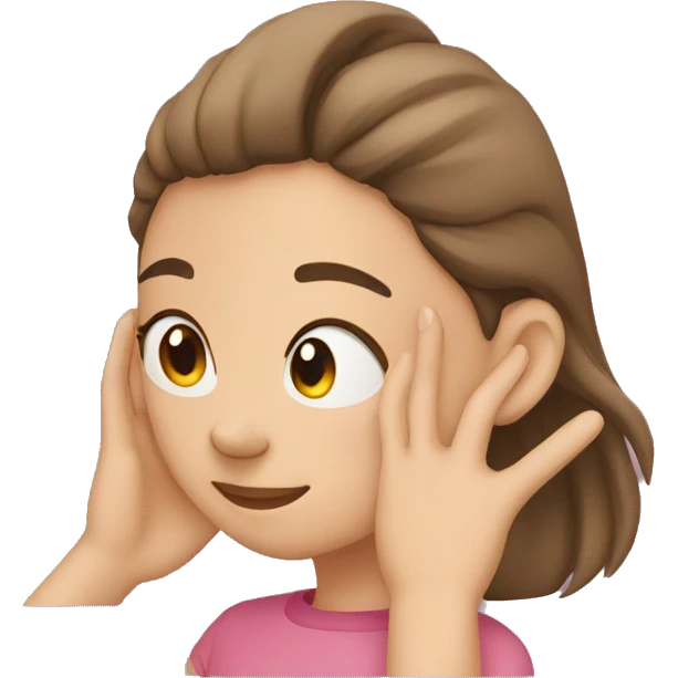 Girl holding her ear with her hand emoji