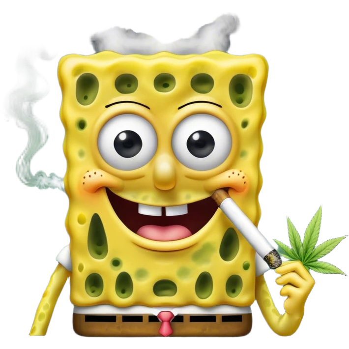 spongebob smoking weed emoji