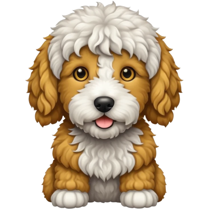 a white and black goldendoodle emoji