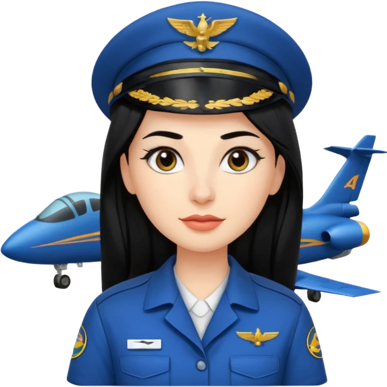Femme cheveux long noir travaille dans le domaine de l'aéronautique gros sourcils emoji