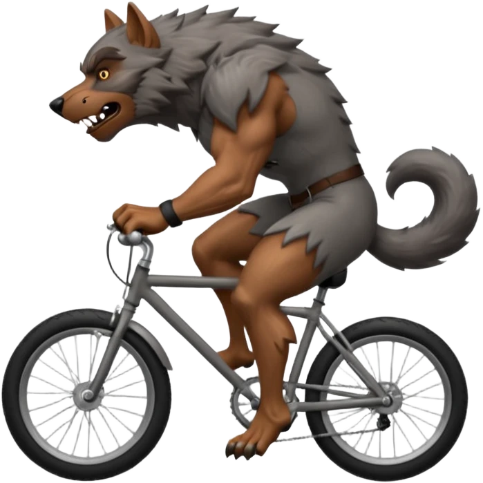 Werewolf on bike emoji