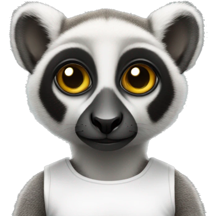 Lemur With a white Tank top emoji