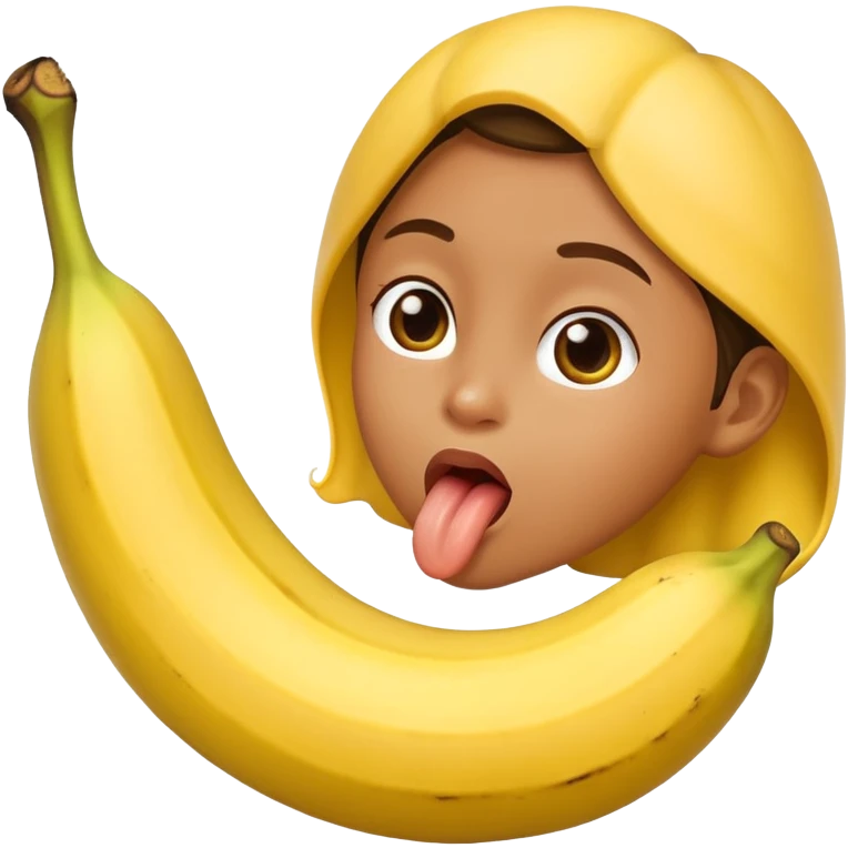 Licking banana emoji