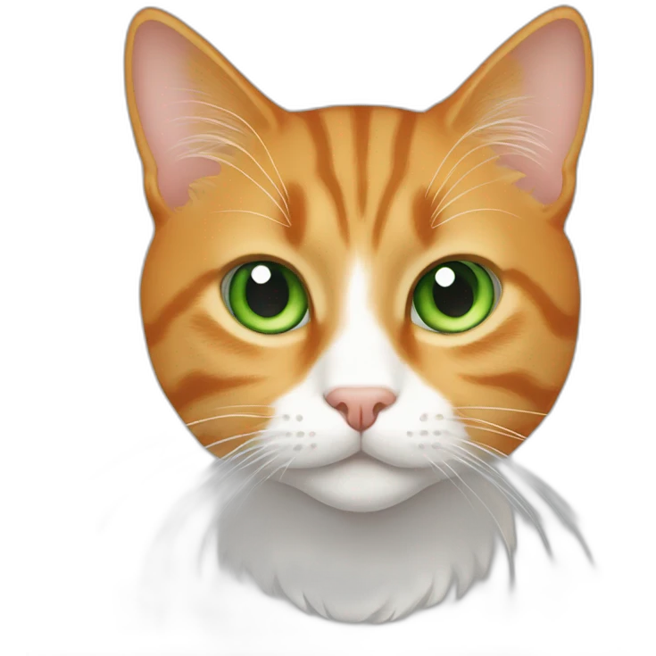 green eyed orange tabby cat with white in her emoji