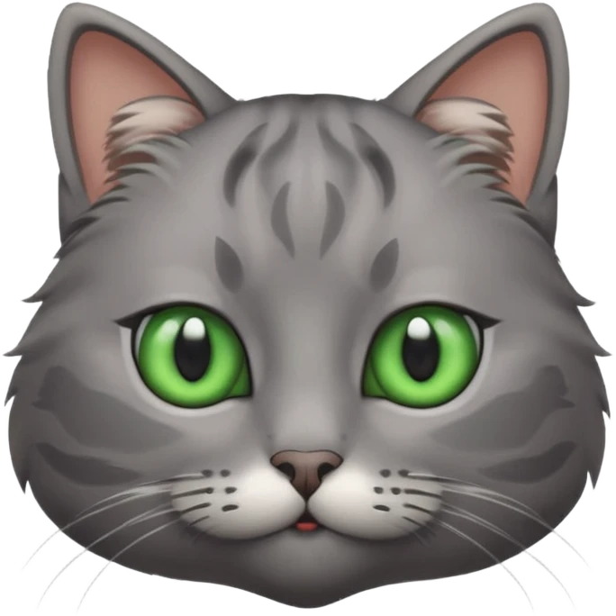 a gray cat with eyes on its FOREHEAD emoji
