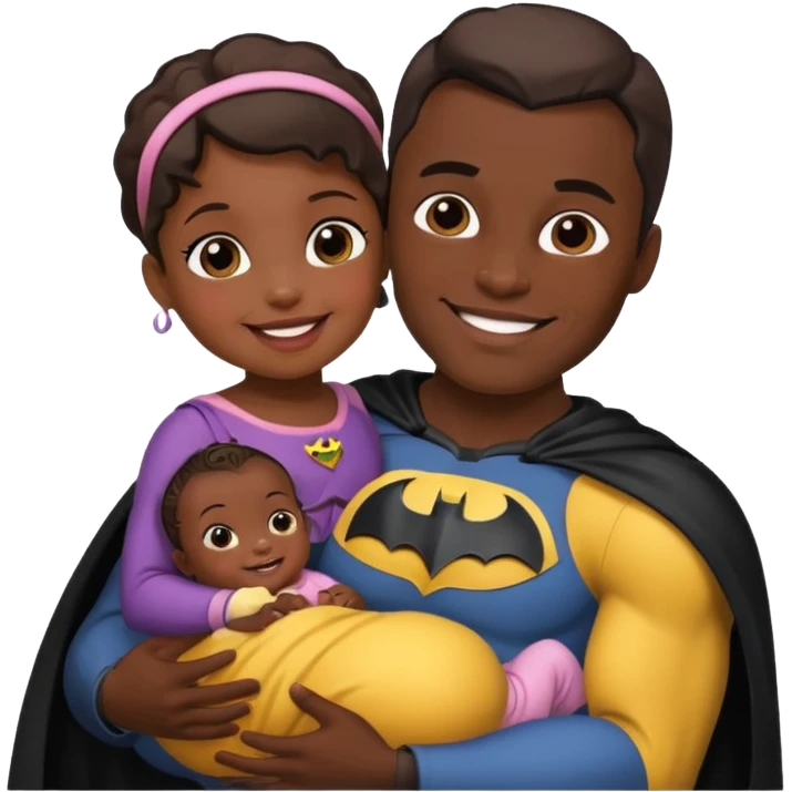 batman holding baby daughter emoji