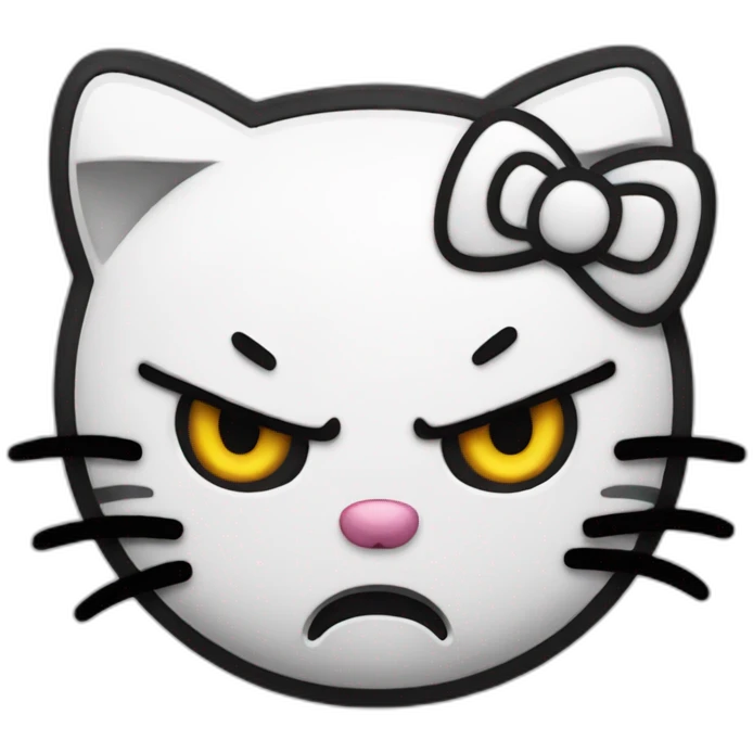 Angry hello kitty emoji