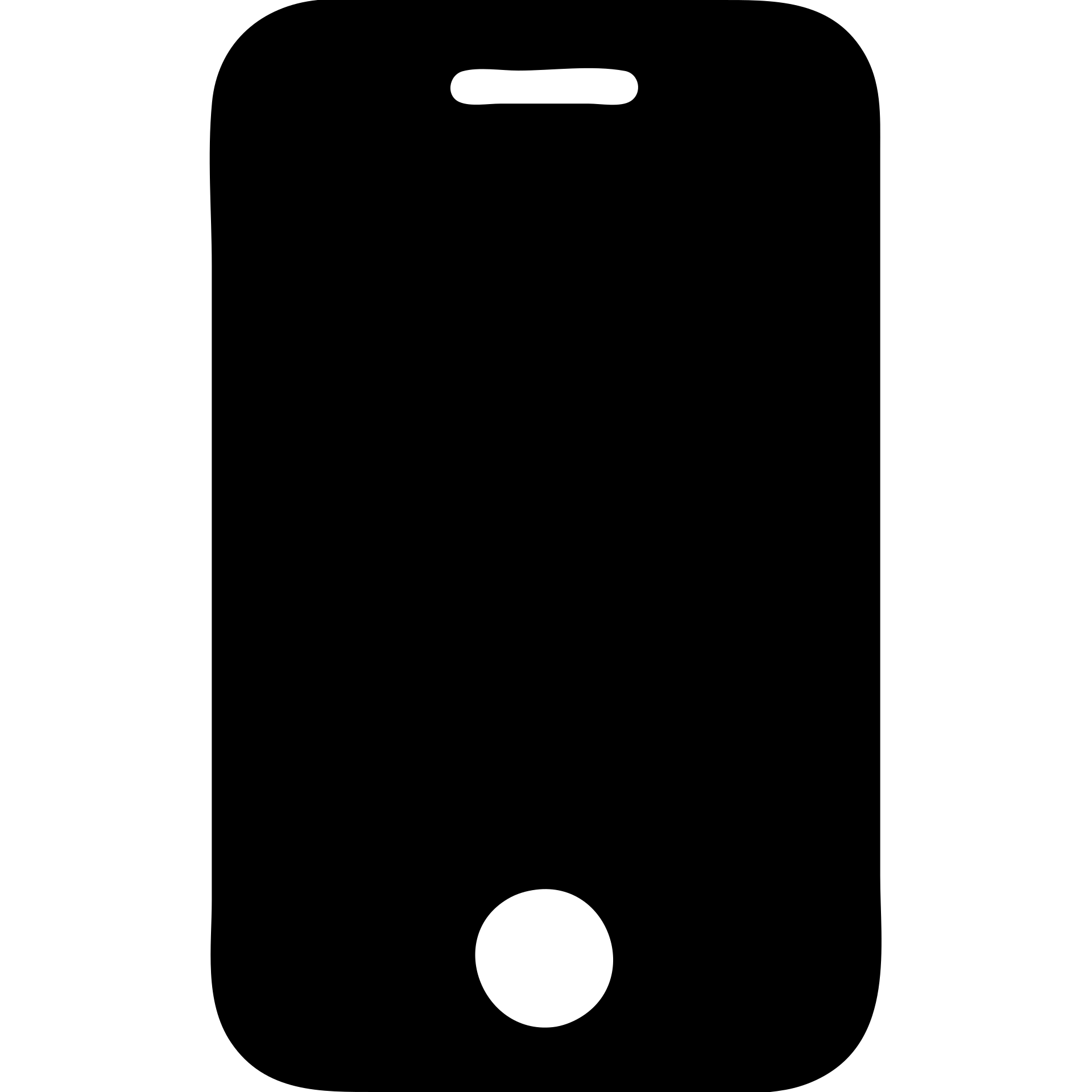 iPhone emoji as a solid black icon, bold silhouette emoji