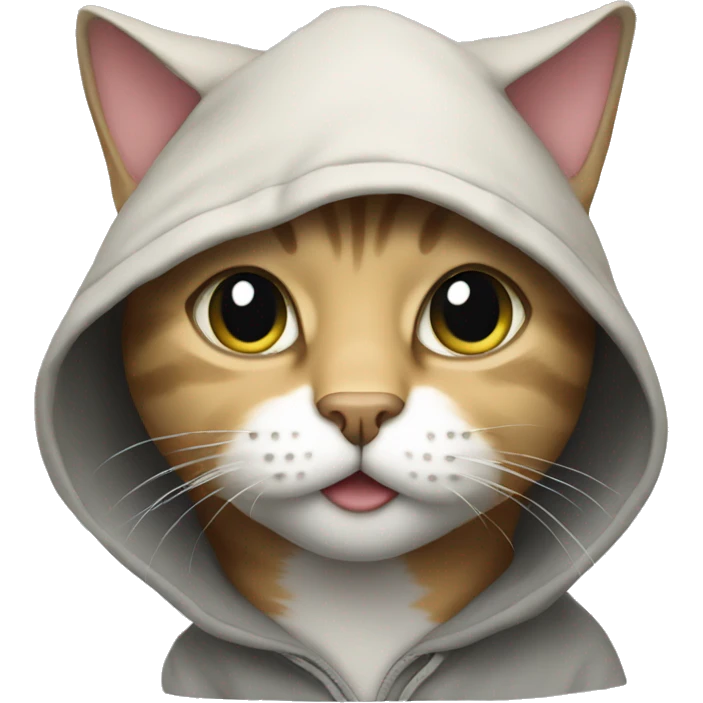 A cat in a hoodie emoji