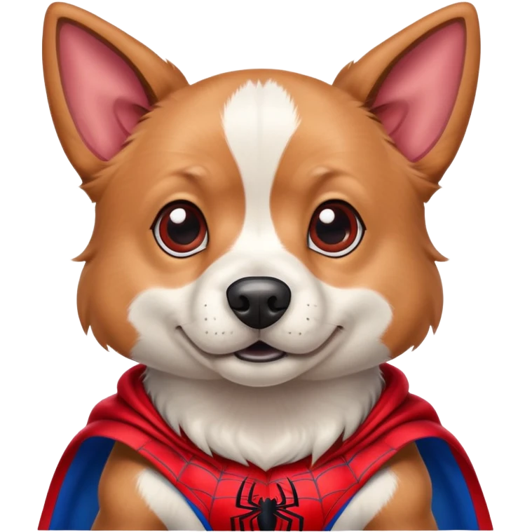 Un perro vestido de spiderman  emoji