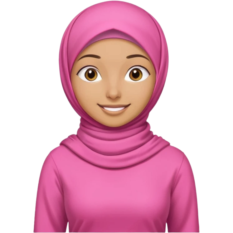 tan skin, hijabi young women in pink hijab, going for walk in active wear clothing emoji