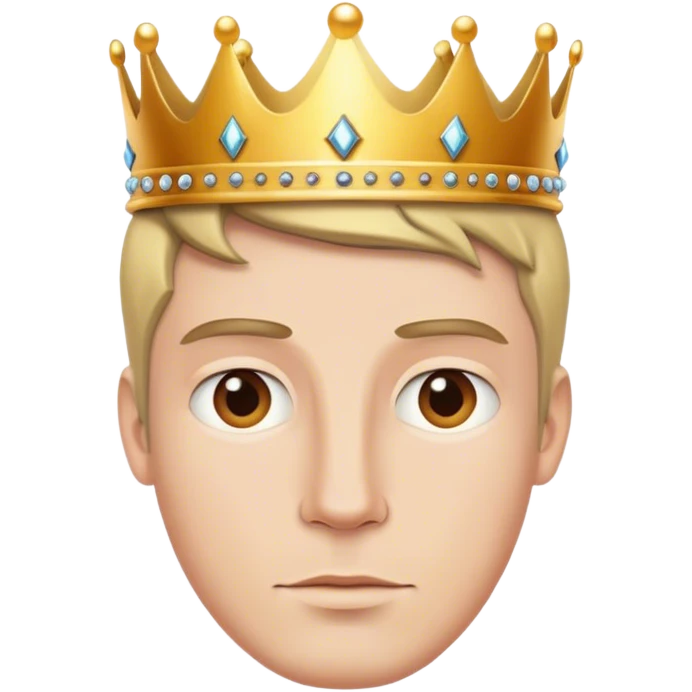 Whote guy wearing crown emoji