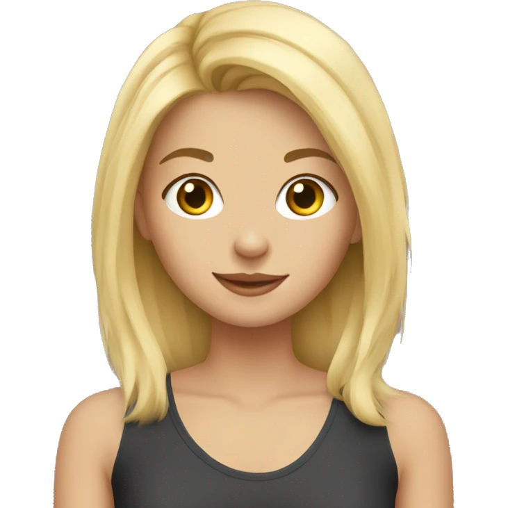Blonde girl with cat emoji