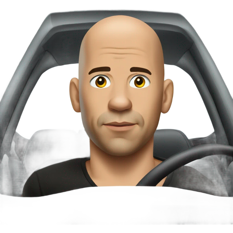 Vin Diesel in profile driving a car emoji
