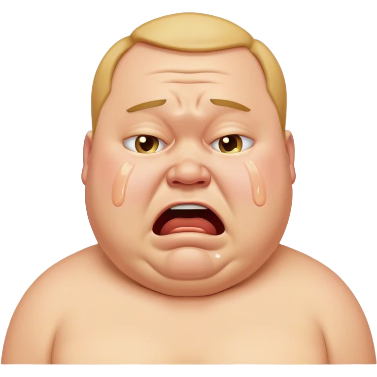 fat man crying emoji