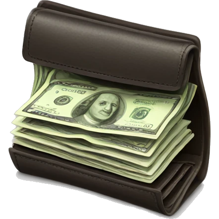 Wallet full of money emoji