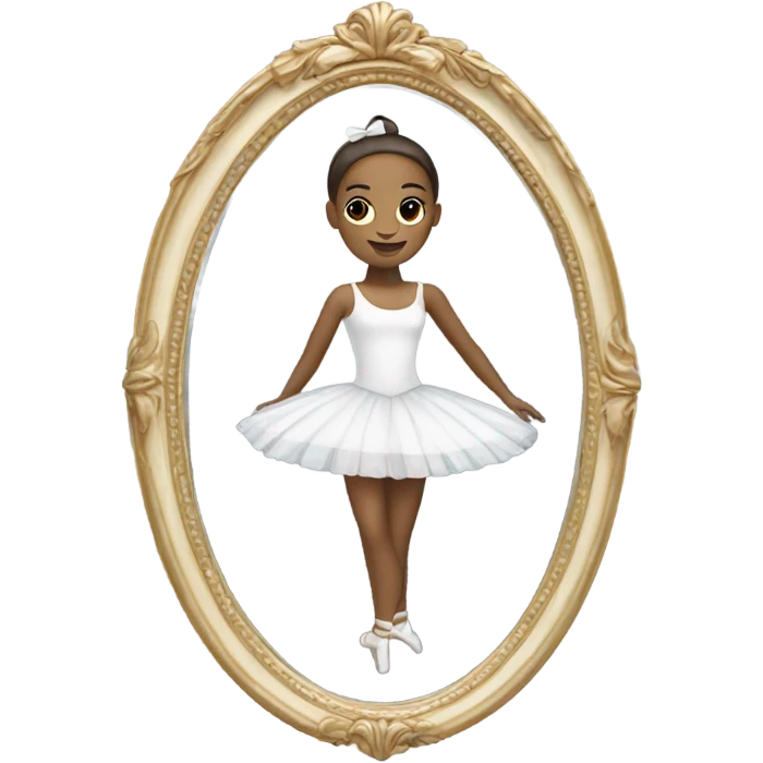 white mirror with bow ballerina emoji