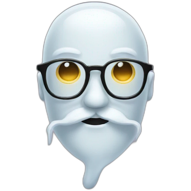 glasses and mustache man ghost emoji