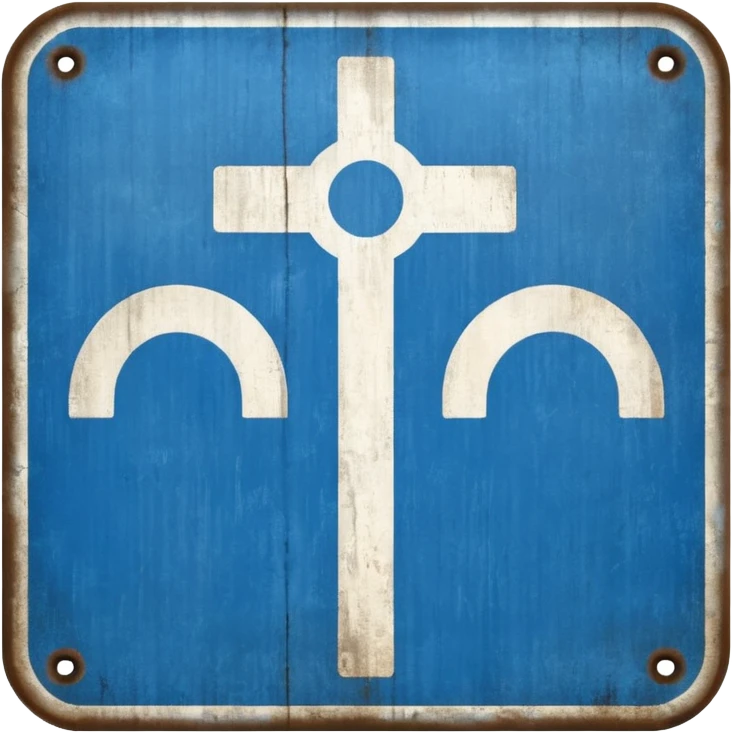 a blue road sign "blessed" emoji