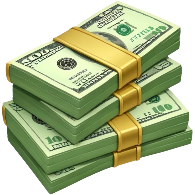 spread of dollar bills emoji