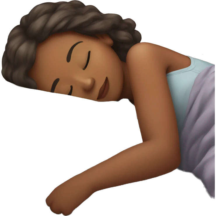 Girl sleep with cat emoji
