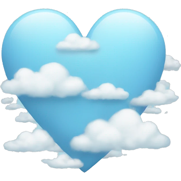 Light blue heart with clouds emoji