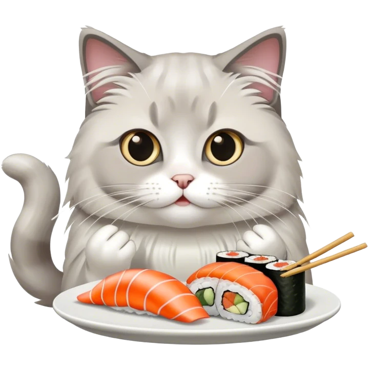 gray ragdoll sushi emoji