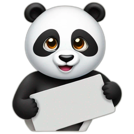Panda holding a sign that says raid emoji