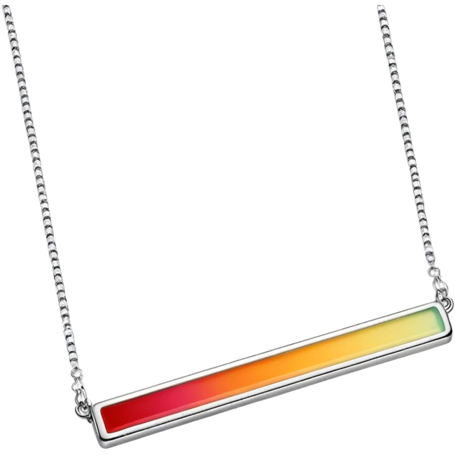 Tempering colors horizontal bar necklace  emoji
