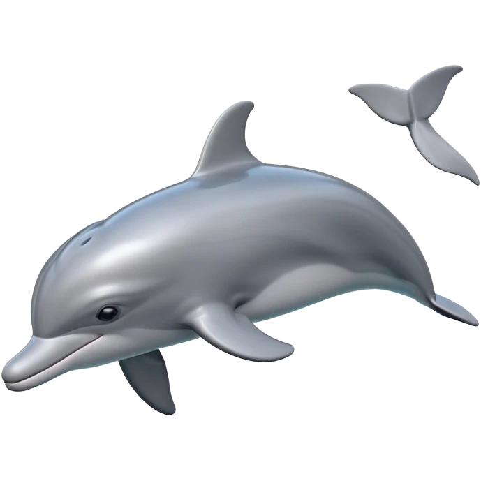 Cinematic realistic 3D playful gray bottlenose dolphin emoji
