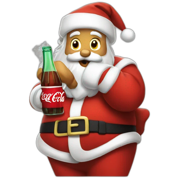 santa drinking coca cola emoji