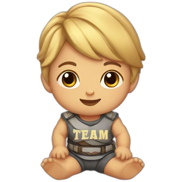 Cute baby warrior with shirt that says team hope emoji