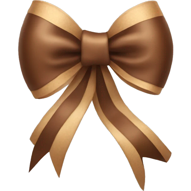 Cool brown ribbon bow emoji