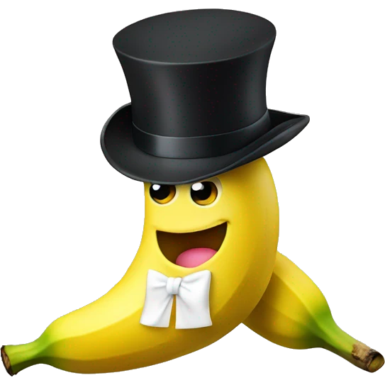 banana wearing a top hat emoji