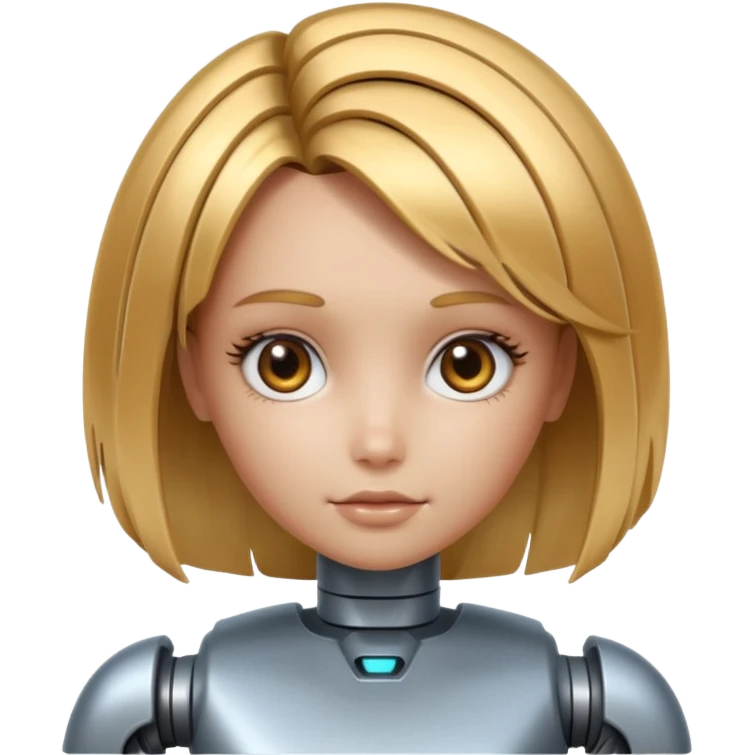 girl robot with hair emoji
