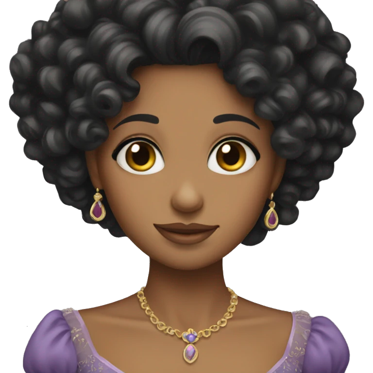 black curly haired princess emoji