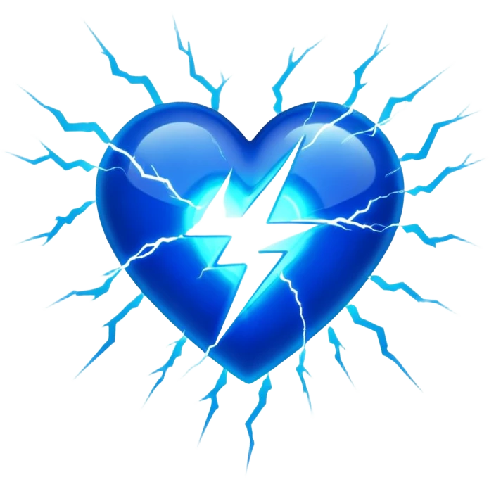 plasma lightning heart shaped emoji