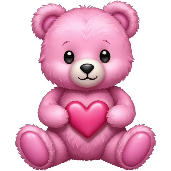 pink cute teddy bear sending hearts and love emoji
