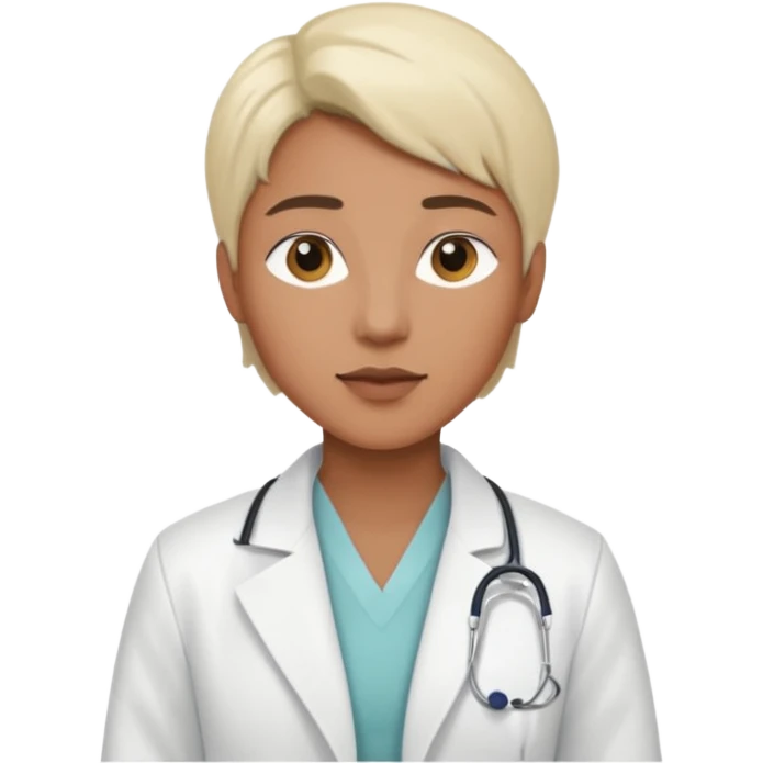 androgynous physician no stethoscope and medium tone skin  emoji