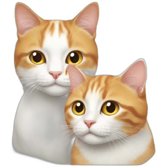 white cat and ginger cat emoji