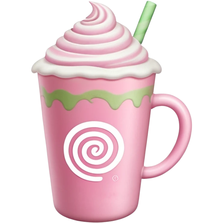 Pink green matcha emoji