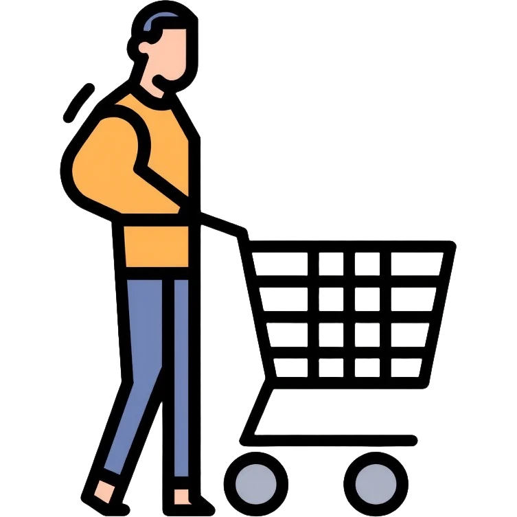 man with shopping cart emoji