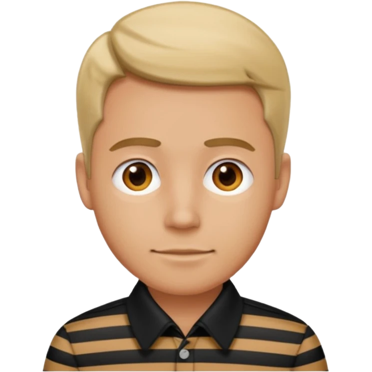 Man with black Striped Shirt not a t shirt emoji