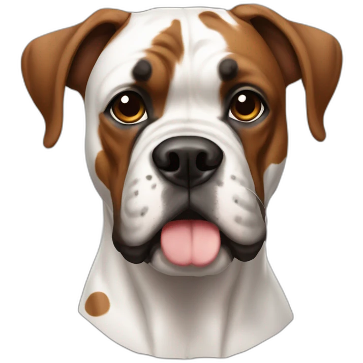 Boxer dog white brown spot emoji